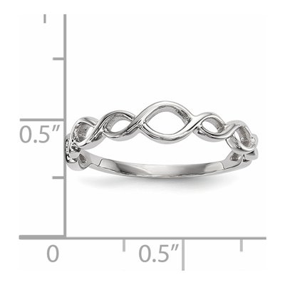 14K White Gold Twisted Loops Ring – view 5