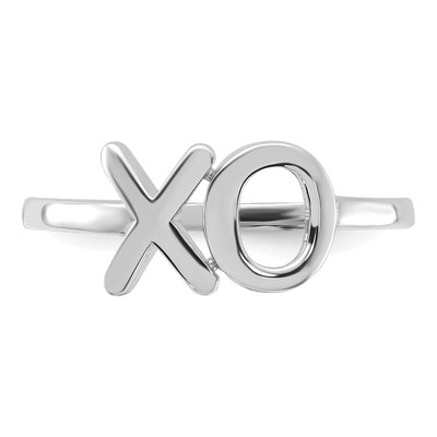 14K White Gold X-O Ring – view 5