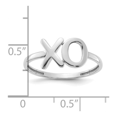 14K White Gold X-O Ring – view 6