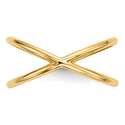 14K Yellow Gold Double Crisscross Ring – view 4