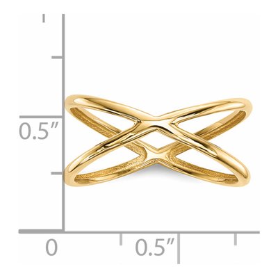 14K Yellow Gold Double Crisscross Ring – view 5