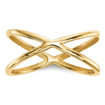 14K Yellow Gold Double Crisscross Ring
