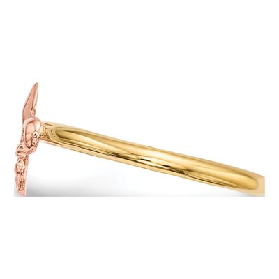 14K Two-Tone Gold Fleur de Lis Ring – view 3