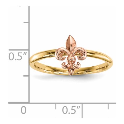 14K Two-Tone Gold Fleur de Lis Ring – view 5