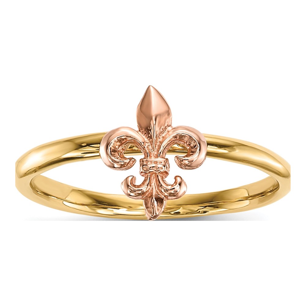 14K Two-Tone Gold Fleur de Lis Ring