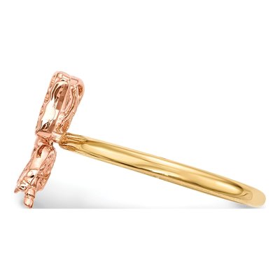 14K Two-Tone Gold Butterfly Ring – view 3