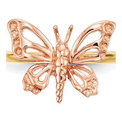 14K Two-Tone Gold Butterfly Ring – view 4