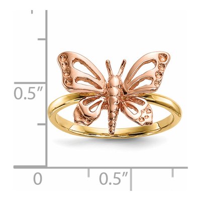 14K Two-Tone Gold Butterfly Ring – view 5