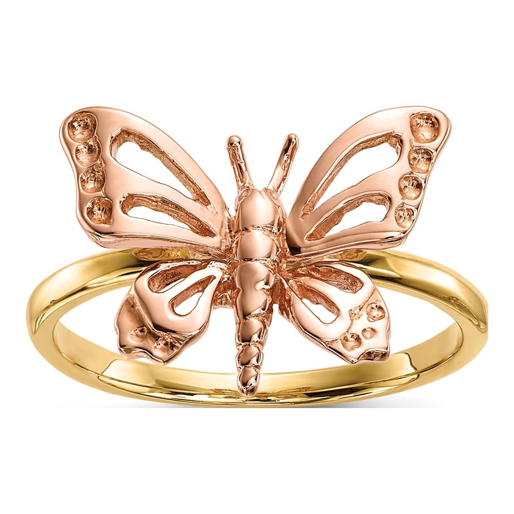 14K Two-Tone Gold Butterfly Ring