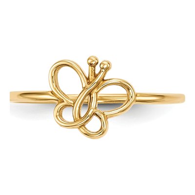 14K Yellow Gold Butterfly Ring – view 4