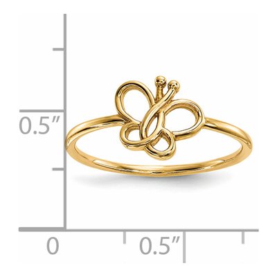 14K Yellow Gold Butterfly Ring – view 5