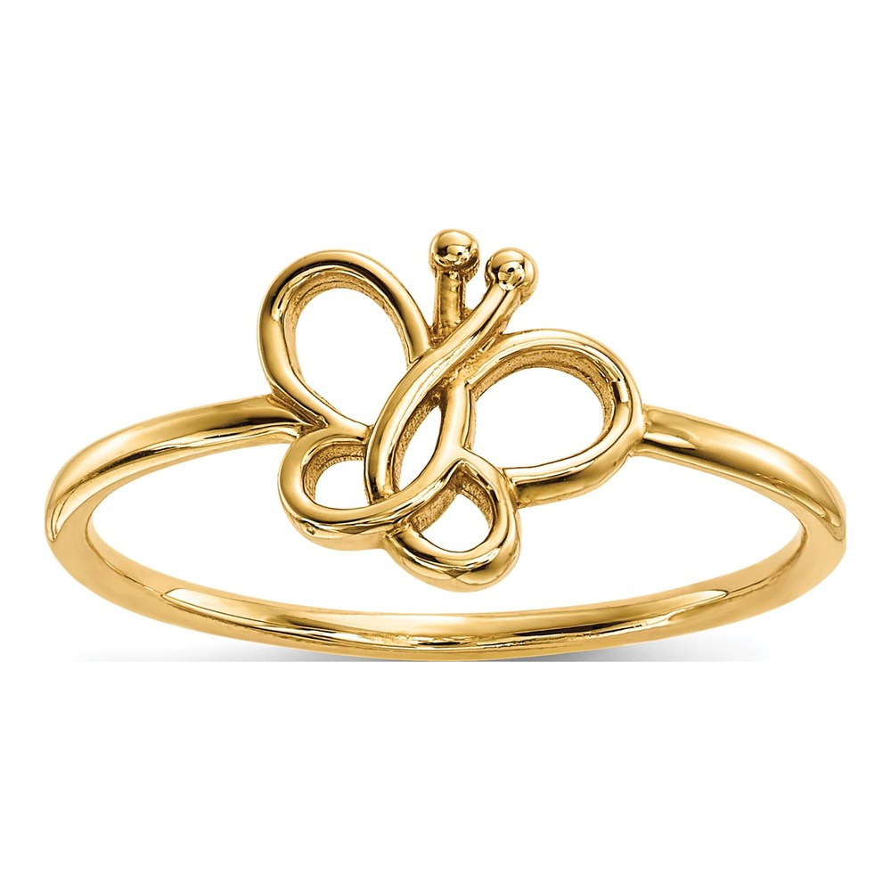 14K Yellow Gold Butterfly Ring