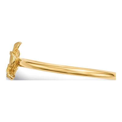 14K Yellow Gold Plumeria Flower Ring – view 3