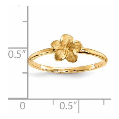 14K Yellow Gold Plumeria Flower Ring – view 5