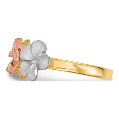 14K Two-Tone Gold Plumeria Flower Ring – view 3