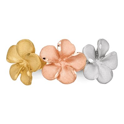 14K Two-Tone Gold Plumeria Flower Ring – view 4