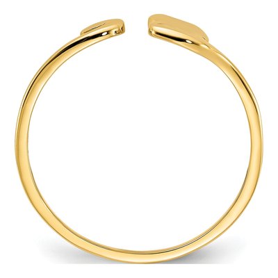 14K Yellow Gold Cat Adjustable Cuff Ring – view 3