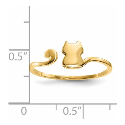 14K Yellow Gold Cat Adjustable Cuff Ring – view 4