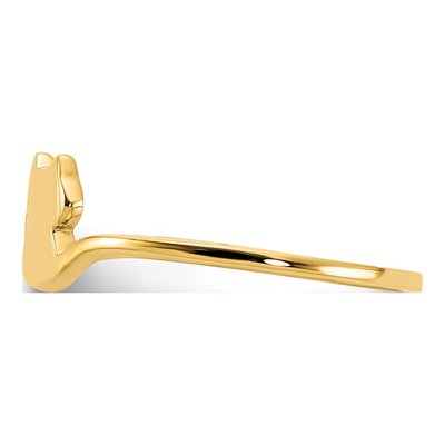 14K Yellow Gold Cat Adjustable Cuff Ring – view 5
