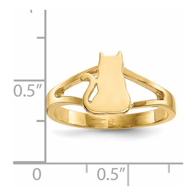 14K Yellow Gold Cat Ring – view 4