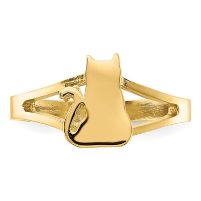 14K Yellow Gold Cat Ring – view 6