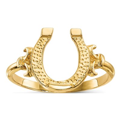 14K Yellow Gold Horseshoe Ring