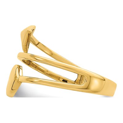 14K Yellow Gold Heart Arrow Ring – view 4
