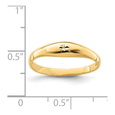 14K Yellow Gold Diamond-Cut Domed Band – view 5