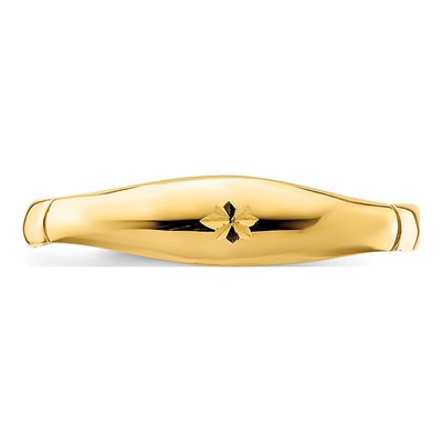 14K Yellow Gold Diamond-Cut Domed Band – view 6
