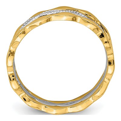 14K Two-Tone Gold Stackable Rings, Set of 3 – view 3