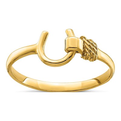 14K Yellow Gold Horseshoe Ring