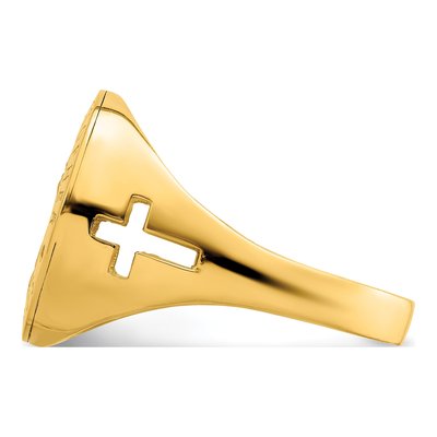 Men's 14K Yellow Gold Saint Christopher Ring – view 4