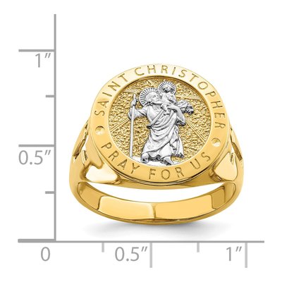 Men's 14K Yellow Gold Saint Christopher Ring – view 5