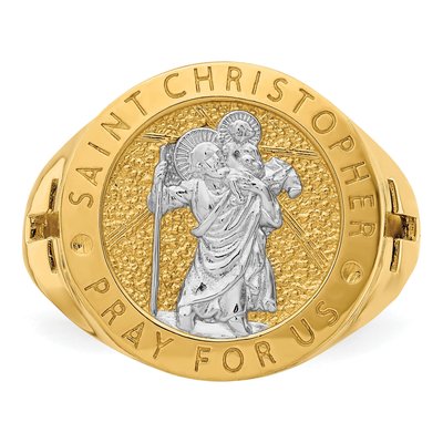 Men's 14K Yellow Gold Saint Christopher Ring – view 6