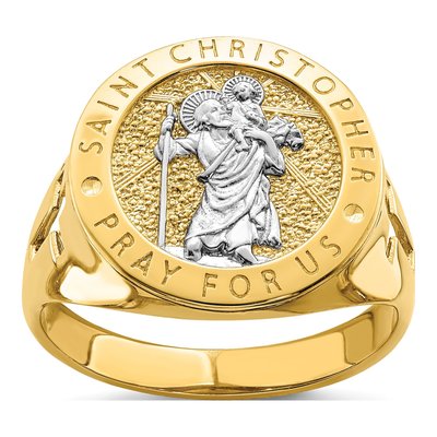 Men's 14K Yellow Gold Saint Christopher Ring