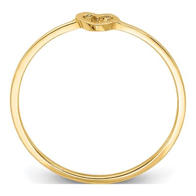 14K Yellow Gold Heart Ring – view 2