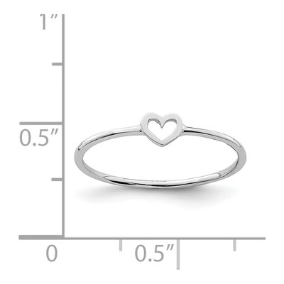 14K White Gold Heart Ring – view 3