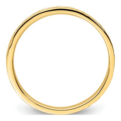 14K Yellow Gold 2.48mm Floral Band – view 2
