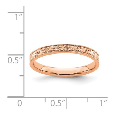 14K Rose Gold 2.48mm Floral Band – view 3