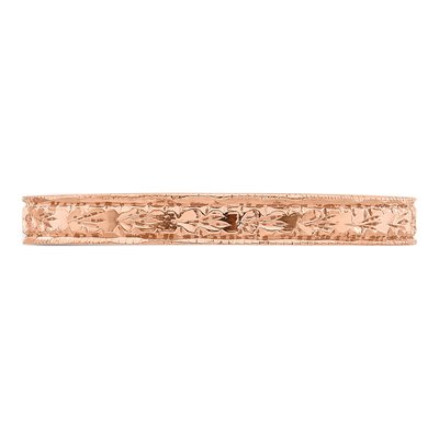 14K Rose Gold 2.48mm Floral Band – view 4