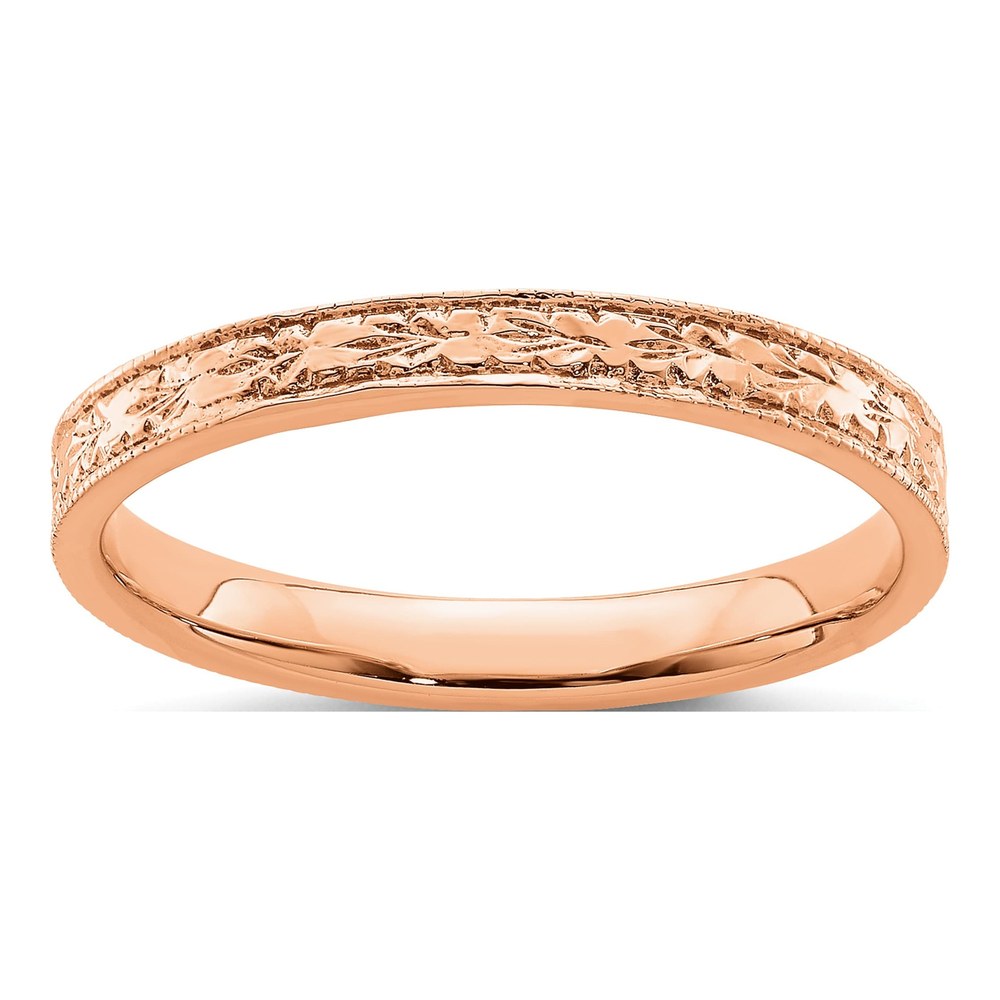 14K Rose Gold 2.48mm Floral Band