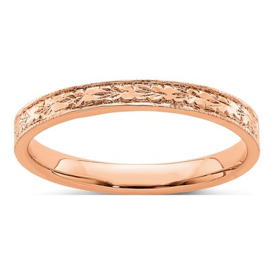 14K Rose Gold 2.48mm Floral Band