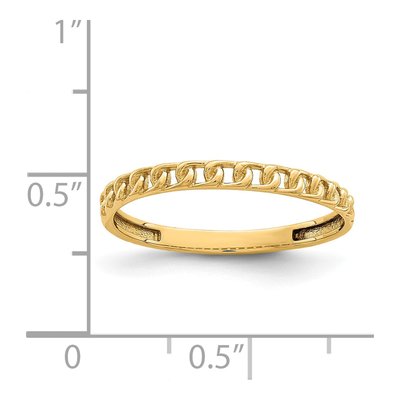 14K Yellow Gold 1.85mm Link Design Band – view 3