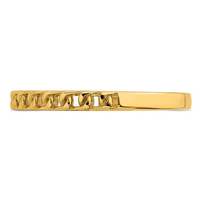 14K Yellow Gold 1.85mm Link Design Band – view 4