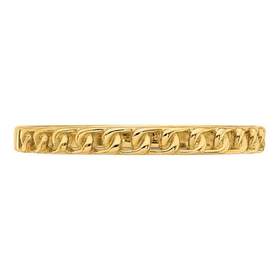 14K Yellow Gold 1.85mm Link Design Band – view 5