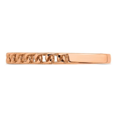 14K Rose Gold 1.85mm Link Design Band – view 3