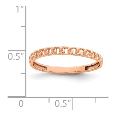 14K Rose Gold 1.85mm Link Design Band – view 4