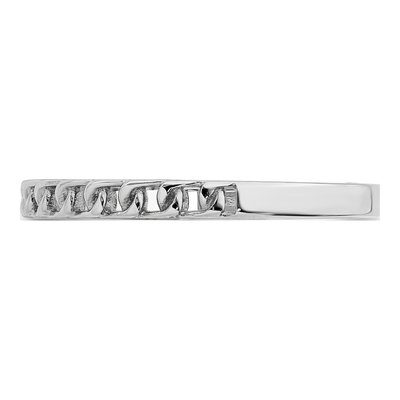14K White Gold 1.85mm Link Design Band – view 3