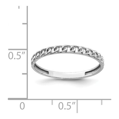 14K White Gold 1.85mm Link Design Band – view 4