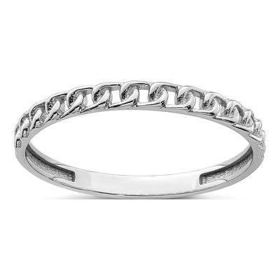 14K White Gold 1.85mm Link Design Band